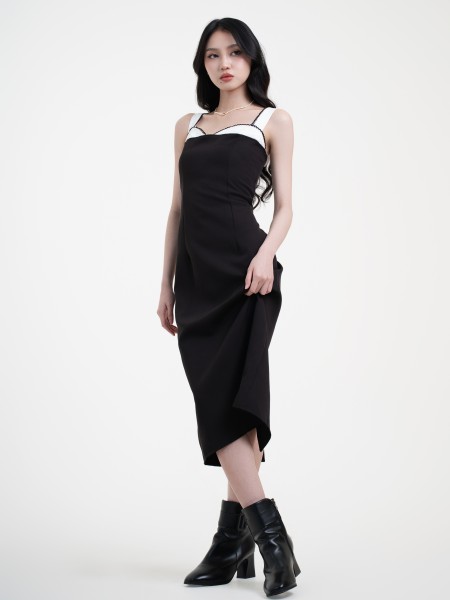 SMARTEN Corset Midi Dress