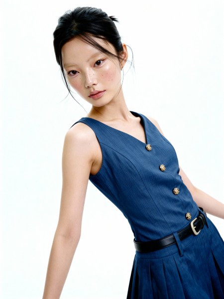 Rosie Button Bottom Pleats Dress