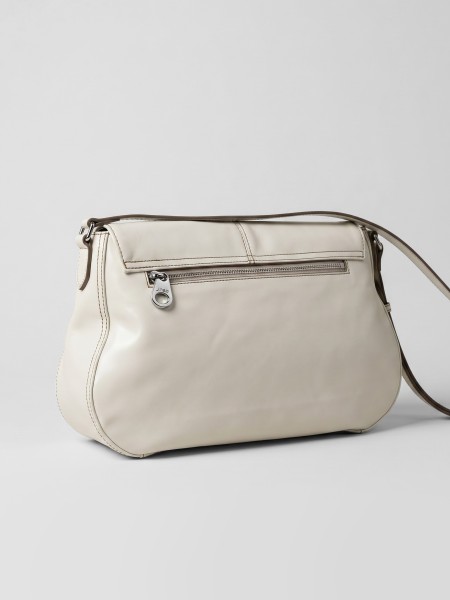 'MIA JR.' White Hand-Stitched Flip Cover Bag