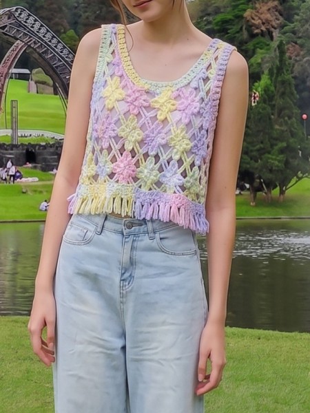 PG Color Washed Knit Outer Top