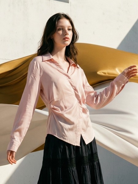 EID Zalfa Satin Lace Accent Shirt RO1