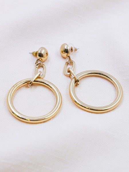 Chain Drop Hoop Earrings