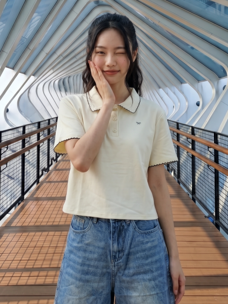 JR NRC Edge Embroidery Metal Ribbon Polo Tee