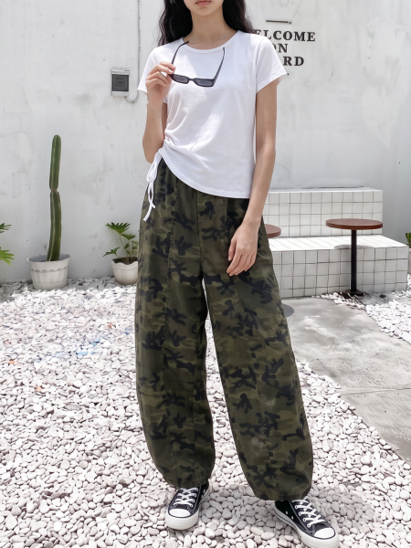 JR CORE Round Neck Side Pull Tee