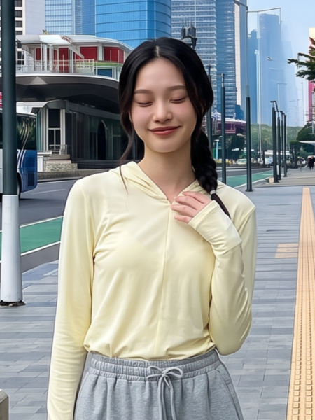 JR NRC Sheer Hoodie Zip Up Long Top