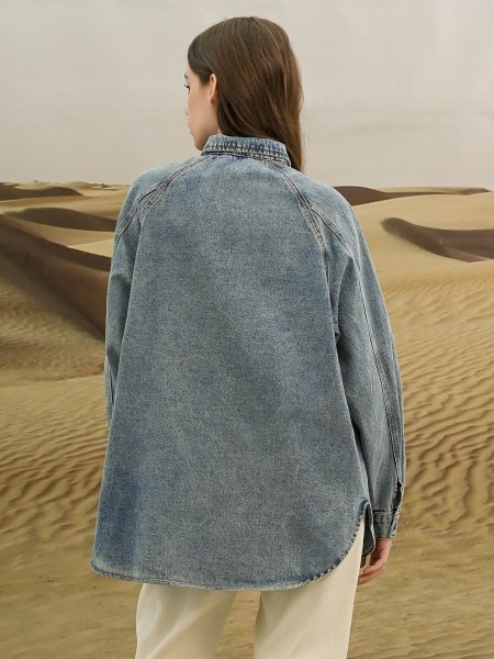 EID4 Oversize Light Dark Denim Shirt