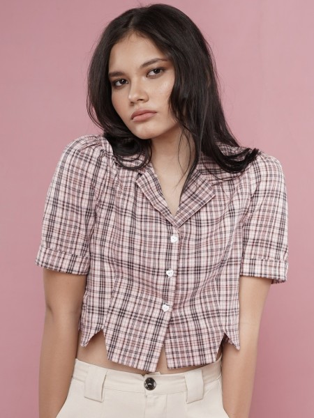Checkered Crop Shirt