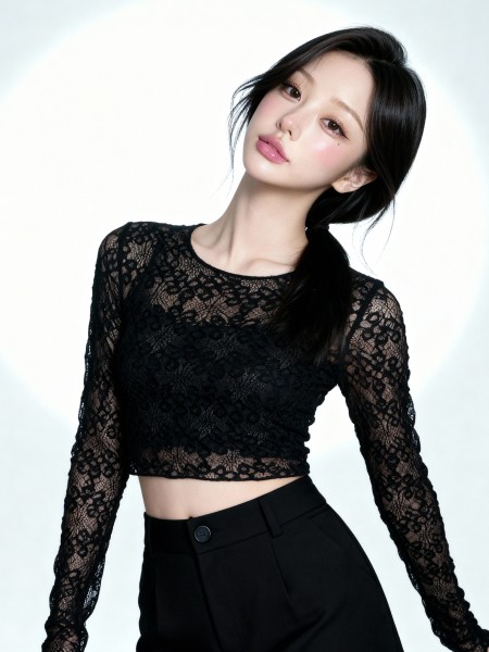 JR See-Thru Flower Tee