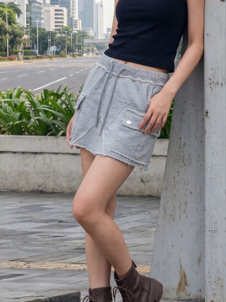 JR NRC Unfinished Edge Sweat Skort