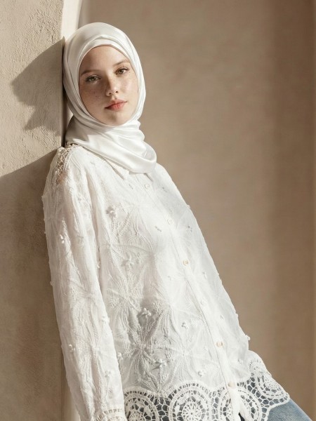 EID 3D Embroidery White Shirt