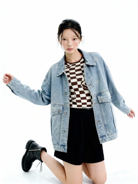 Live Well Laugh Oversize Denim Jacket