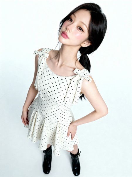 ELITE White Suede Ribbon Shoulder Bow Mini Dress