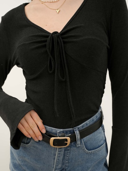 SEA CORE Long Sleeves Center Tied Tee