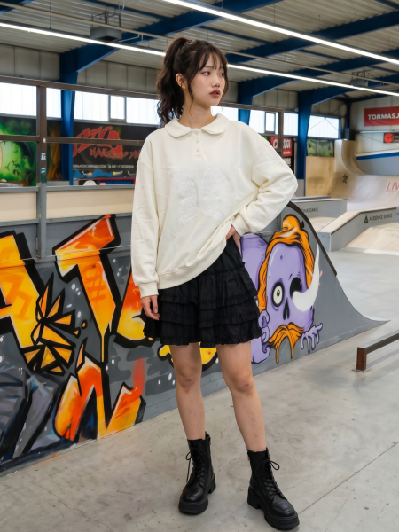 JR NRC Unwashed White Rabbit Lace Sweat Polo