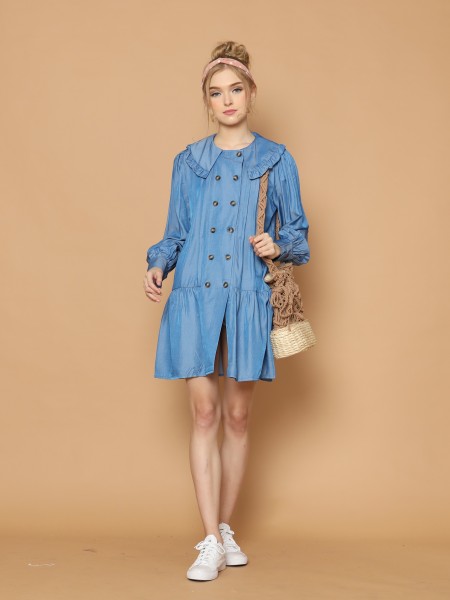 CH21 Double Button Mini Dress