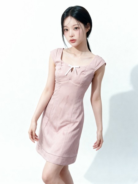 Layla A Line Dress With Ribbon