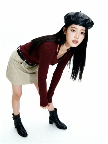 Astrid Halter Inner With Ribbon Button Knit Top