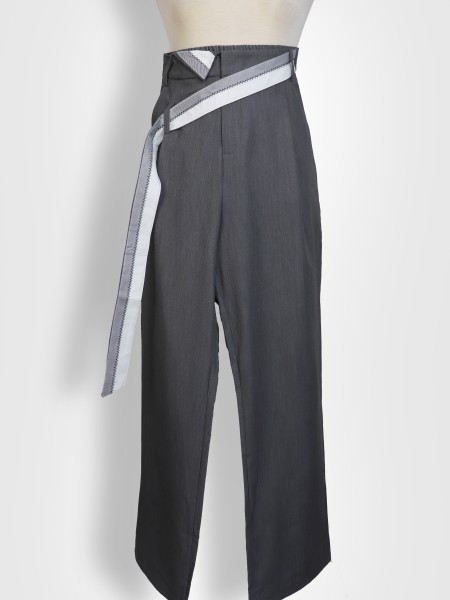 SMARTEN Folded Wide Leg Trousers