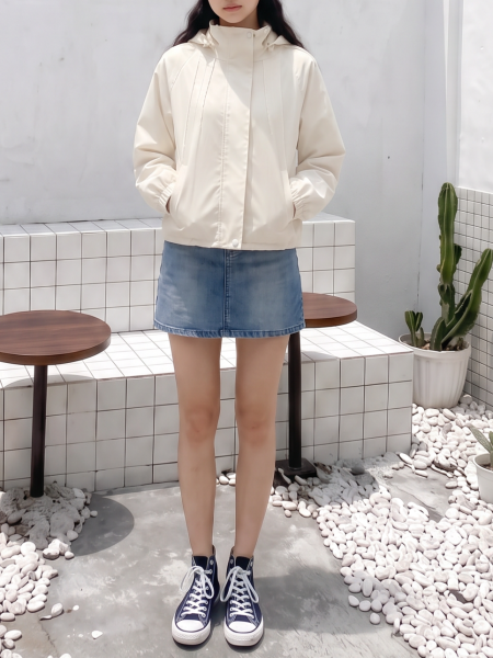00 Washed Denim Skort