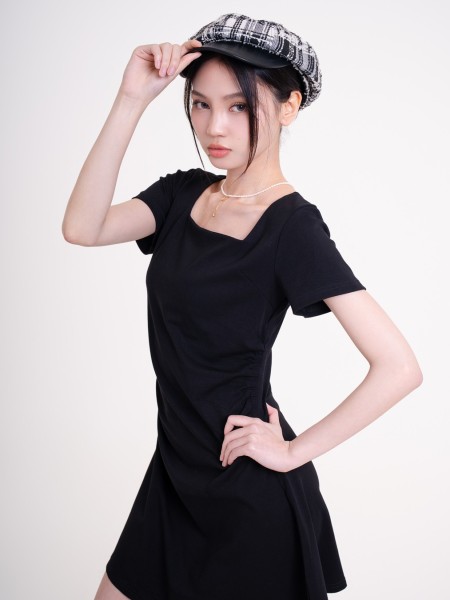 DITOX Square Neck Paddle Jersey Dress