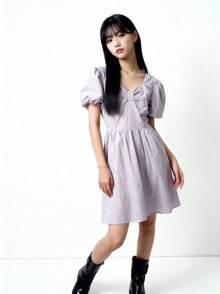 Emma Ribbon Front Mini Dress