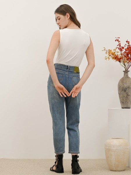 SEA Ripped Wash Dark Blue Denim
