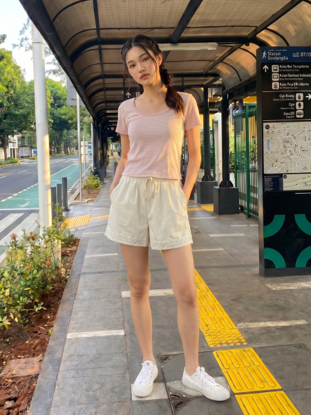 JR CORE NRC Lace Edge Casual Short