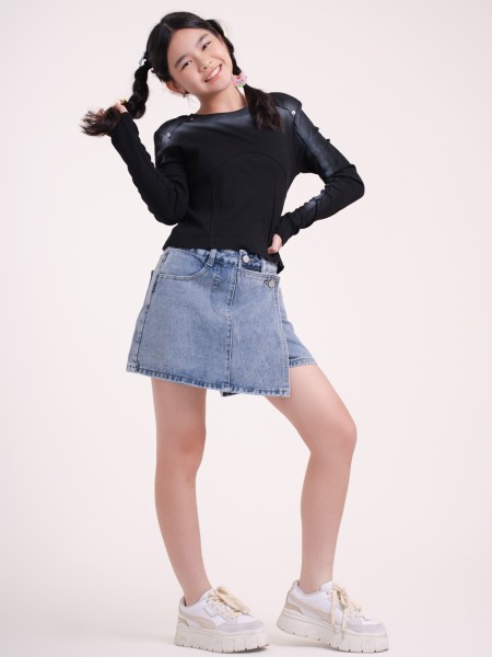 JR DITOX Denim Skort Overlap RO3
