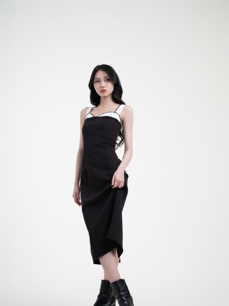 SMARTEN Corset Midi Dress