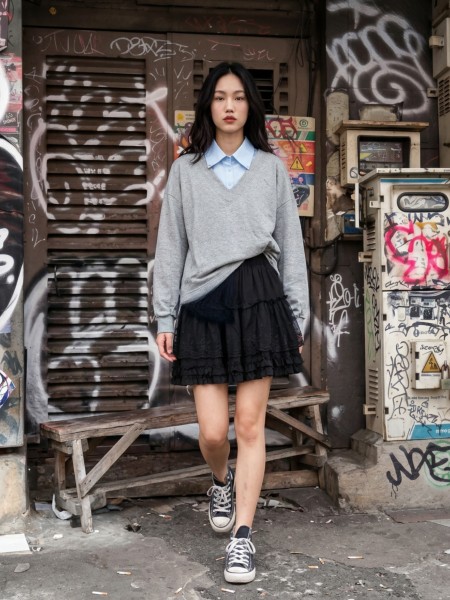 JR NRC Layer Shirt And Tee Combi Top