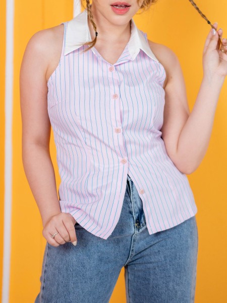 Anneth Sleeveless Stripe Shirt