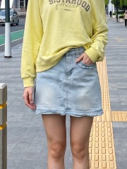 JR NRC Ruffles Pocket Light Denim Mini Skort