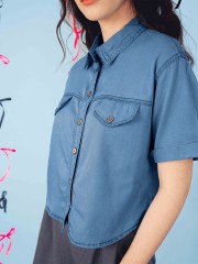 PT Folded Sleeves Denim Shirt