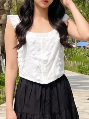 PG 3D Embroidery Flower Off Shoulder Bridget Top