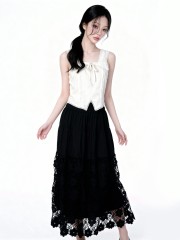 Megan Bottom Eyelet Embroidery Long Skirt