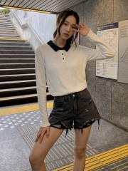 JR NRC Long Sleeves Polo Pattern Knit Tee
