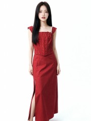 ELITE Finan 2pcs Set Top & Tube Maxi Split Dress