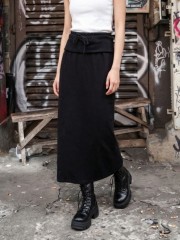 NRC Wide Elastic Folded Waist Midi Skirt