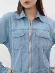 SMARTEN OVERSIZE DENIM BLUE SHIRT