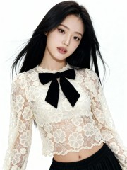 ELITE Trixie Flower See-thru Embroidery Top w/ Vel