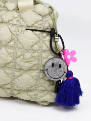 Embellished Smiley Face BlackSilver ChainBag Add On