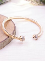 Diamante Rope Textured Bangle