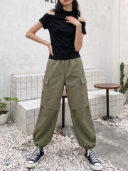 JR PG Elastic Drawstring Cargo Pants
