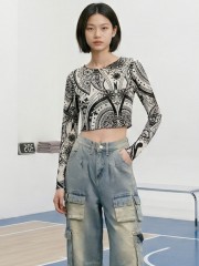 JR CORE NRC Tribal Print Crop Top