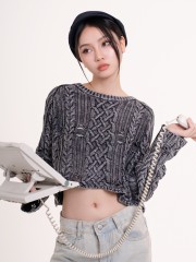 DITOX Washed Plait Knit Top