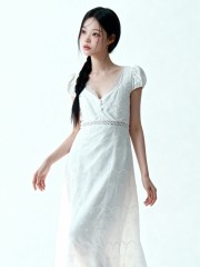 Kathy Embroidery Vintage Midi Dress