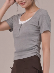 JR CORE Fron Layer Low Round Neck Tee
