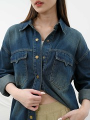 SMARTEN ZIPPED UP JACKET DENIM