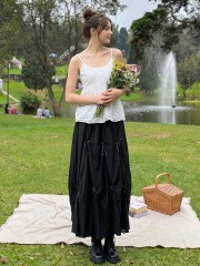 PG Ribbon Pinch With Inner Lace Maxi Skirt
