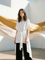 EID ELITE Amal Embroidery Top With Ribbon Belt RO1